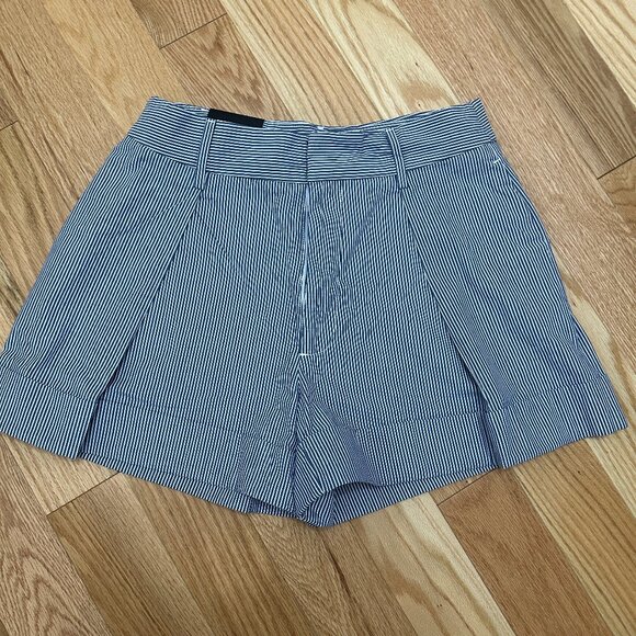 Banana Republic Blue Striped High Waist Shorts - Picture 1 of 9